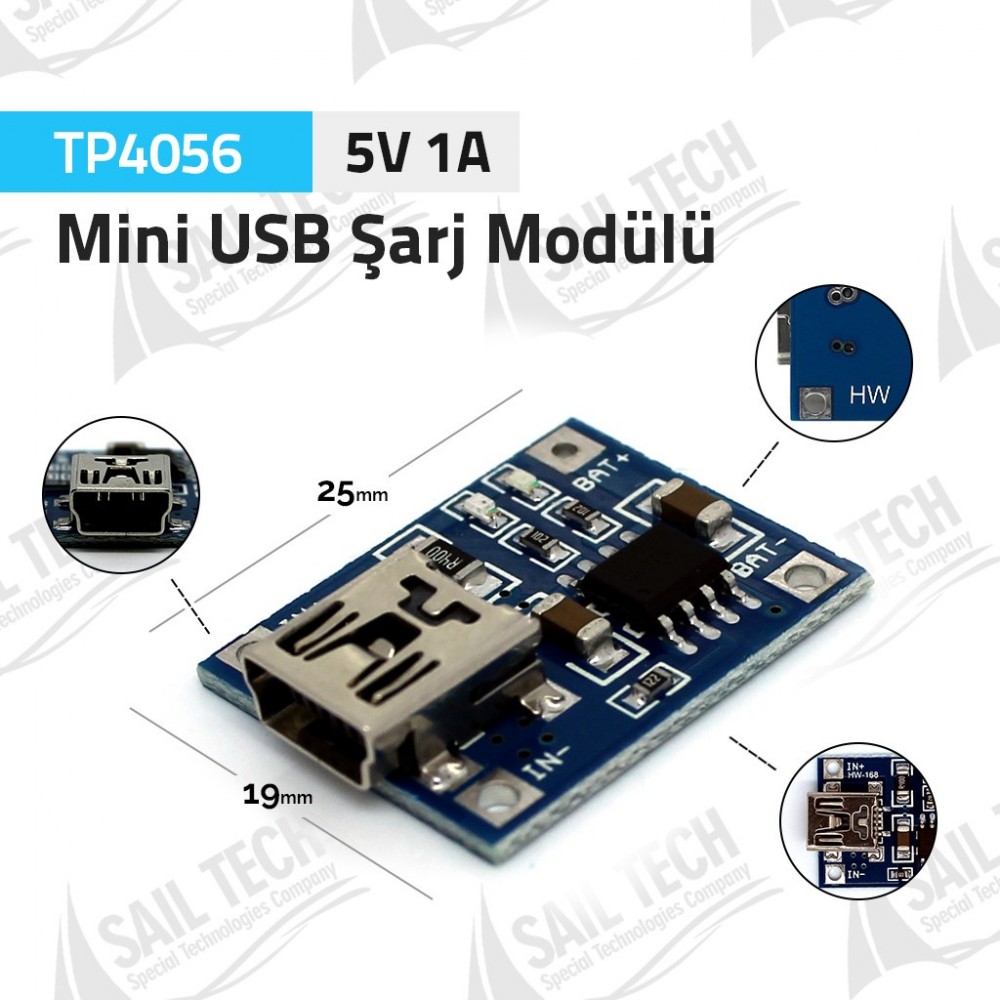 Module Chargeur 5V 1A pour batterie lithium TP4056 Simple sortie Mini USB
