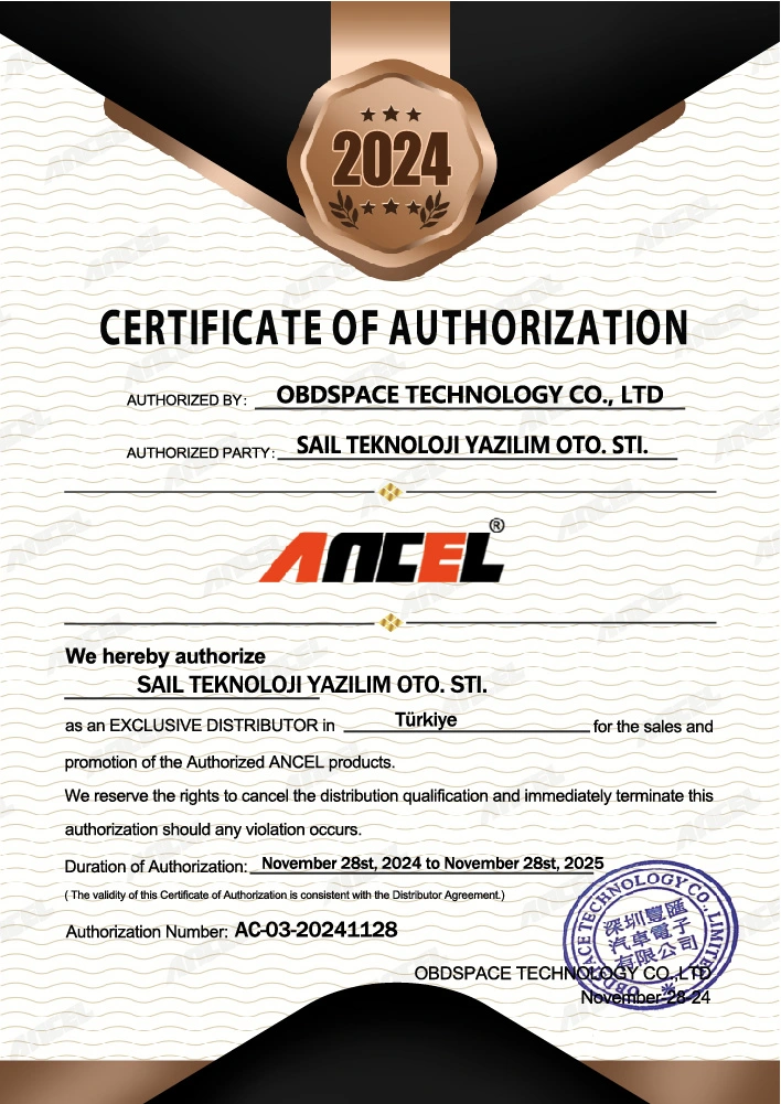 Ancel Certificate