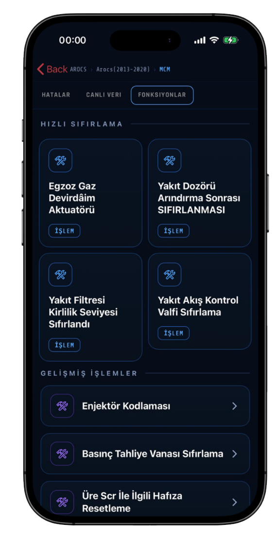 Sail Diag X Hata Kodları