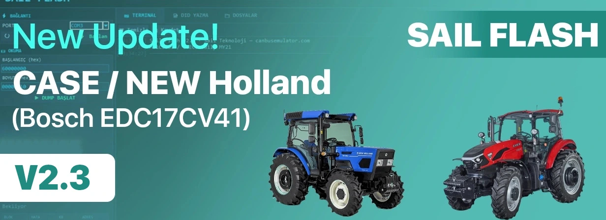 Sail Flash CASE ve New Holland Ecu Desteği